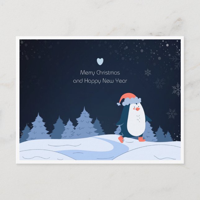 Carte Postale Merry Christmas and Happy New Year 2024 (Devant)