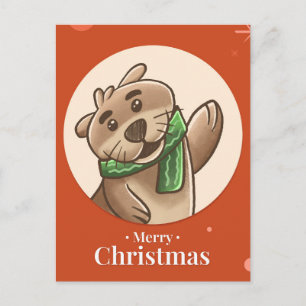 Carte postale Merry Christmas Otter
