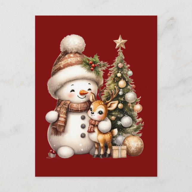 Carte Postale Merry Christmas Postcard | Festive Holiday Greetin (Devant)
