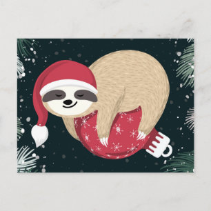 Carte Postale Merry Christmas Sloth Ornament