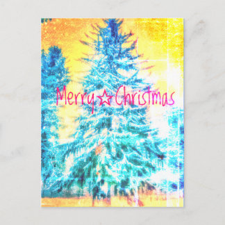 CARTE POSTALE MERRY CHRISTMAS SPRUCE LIGHT1 POSTCARD