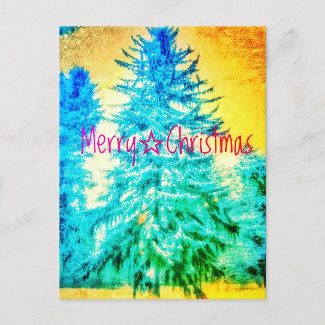 CARTE POSTALE MERRY CHRISTMAS SPRUCE LIGHT2 POSTCARTE (Devant)