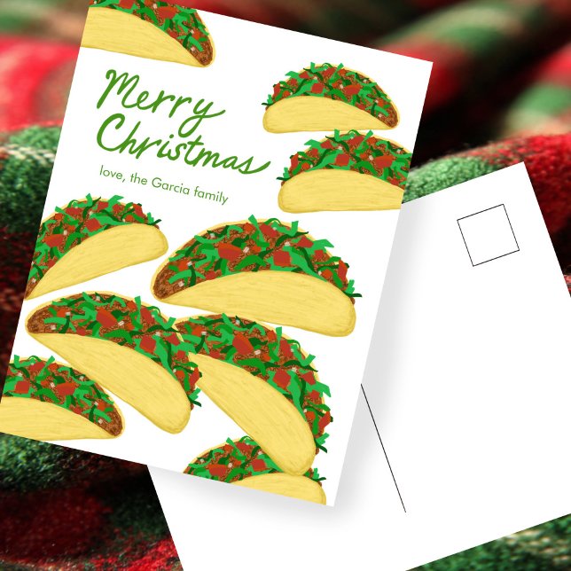 Carte Postale MERRY CHRISTMAS Taco Avalanche Délicieux sur mesur (MERRY CHRISTMAS Taco Avalanche Delicious Custom Postcard
)