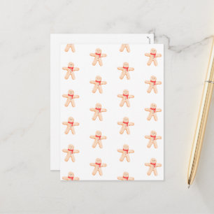 Carte Postale Merry Christmas Winter Gingerbread Man Card