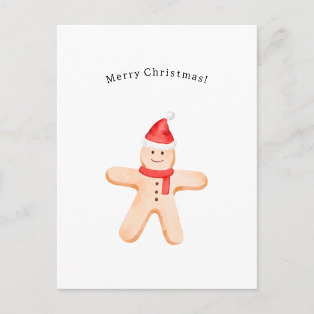 Carte Postale Merry Christmas Winter Gingerbread Man Card (Devant)