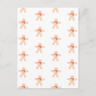 Carte Postale Merry Christmas Winter Gingerbread Man Card