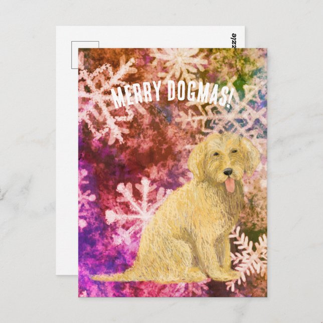 Carte Postale Merry Dogmas Golden Doodle  Postcard (Devant / Derrière)