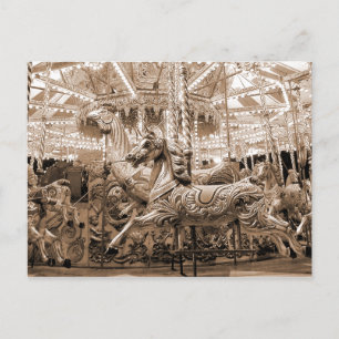 Carte Postale Merry-go-round / Carousel - Sepia