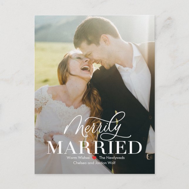 Carte postale Merry Mariage nouvellement marié Pre (Devant)