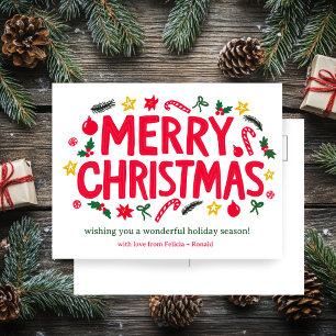 Carte Postale MERRY NOËL Fêtes Noël PERSONNALISÉ