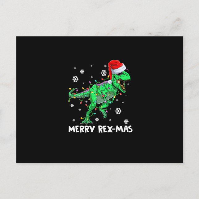 Carte Postale Merry Rexmas Funny Santa Dinosaur (Devant)
