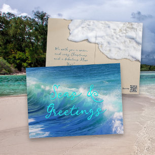Carte Postale Mers et vœux Vagues océaniques Vacances