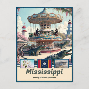 Carte Postale Merveilles du Mississippi et devise