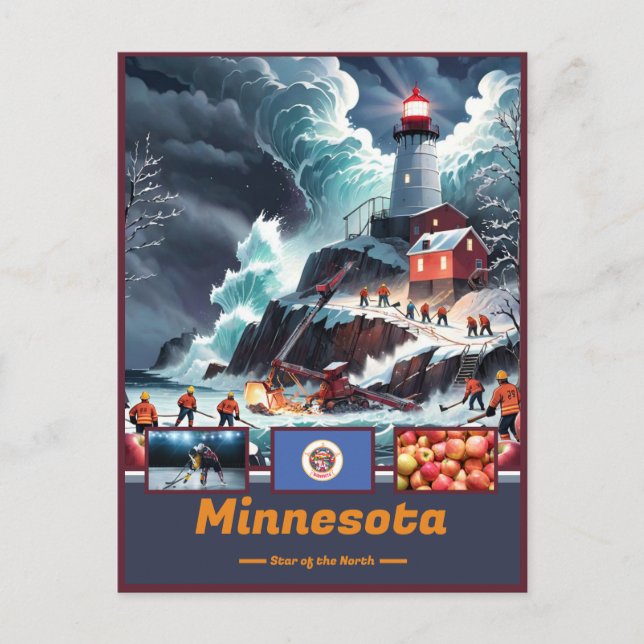 Carte Postale Merveilles et devise du Minnesota (Devant)