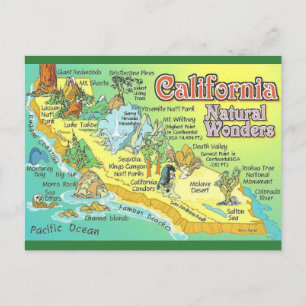 Carte Postale Merveilles naturelles de Californie vintage