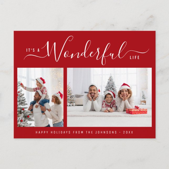 Carte Postale Merveilleuse vie élégant script Noël (Devant)