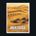 Carte Postale Merzouga Maroc Voyage<br><div class="desc">Erg Chebbi est l’une des merveilles naturelles les plus étonnantes du Maroc, une vaste mer de dunes de sable soufflées par le vent, située près de la ville de Merzouga, dans le sud-est du pays. Ces dunes d'oranger doré, parfois hautes de 150 mètres (près de 500 pieds), s'étendent sur plus...</div>