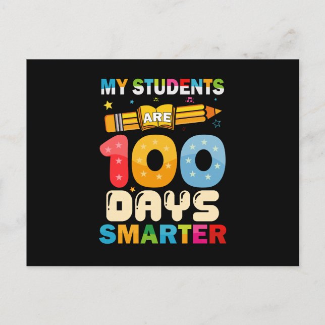 Carte Postale Mes Étudiants Sont 100 Jours Enseignant Smarter (Devant)