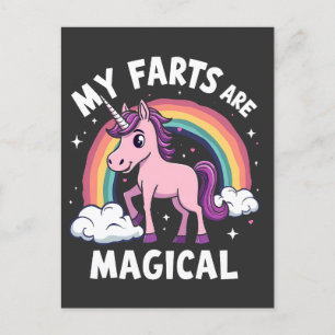 Carte Postale Mes Farts sont Magique Funny Unicorn Arc-en-ciel