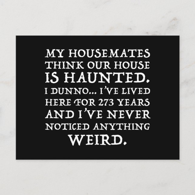 Carte Postale Mes Hommes Pensent Que Notre Maison Est Hantée (Devant)