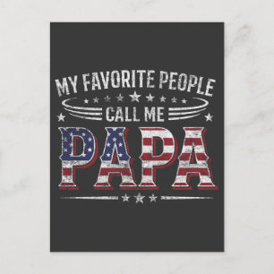 Carte Postale Mes personnes préférées m'appellent Papa Drapeau A