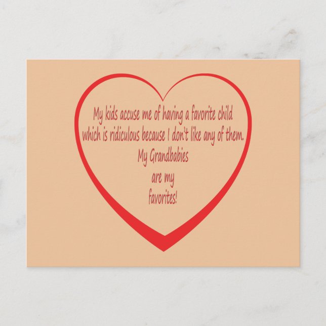 Carte Postale Mes petits-bébés sont mes favoris (Devant)