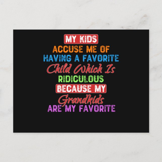 Carte Postale Mes petits-enfants préférés (Devant)