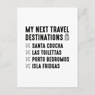 Carte Postale Mes prochaines destinations de voyage