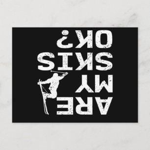 Carte Postale Mes skis sont-ils ok drôle de dicton de skieur