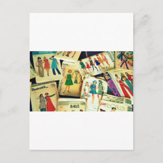 Carte Postale mes vieux motifs à coudre