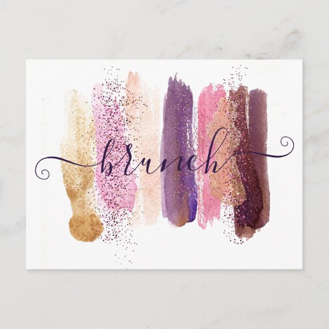 Carte Postale Mesdames Brunch joli frottement parties scintillan (Devant)