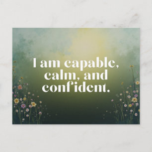 Carte Postale Message d'affirmation des fleurs sauvages