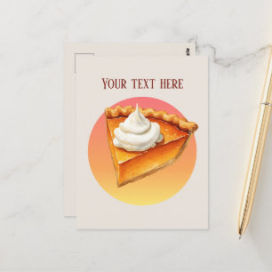 Carte Postale Message d'ajout de tarte citrouille mignon