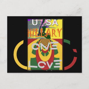 Carte Postale Message d'amour dans les couleurs de Rasta Imprime