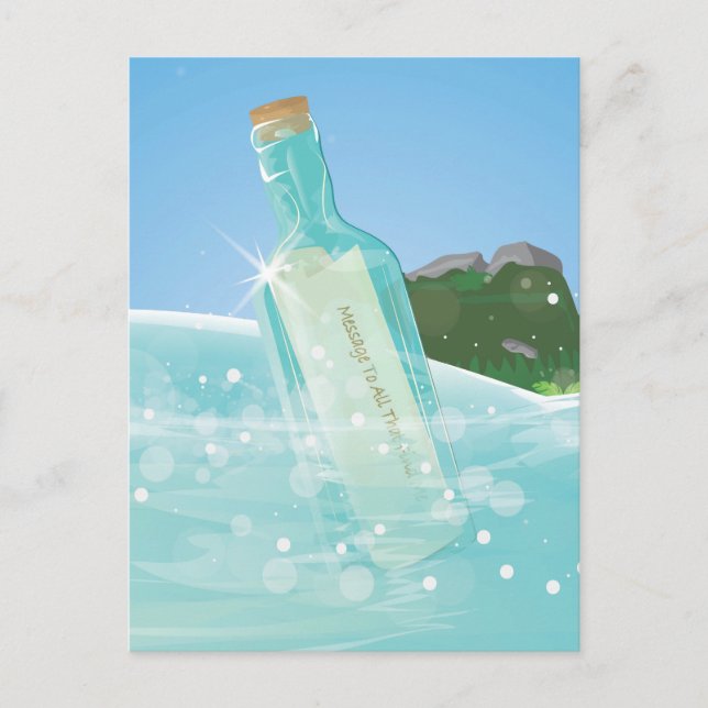 Carte Postale Message dans une bouteille (Devant)