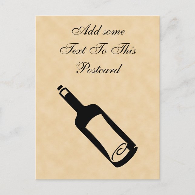 Carte Postale Message dans une bouteille. (Devant)