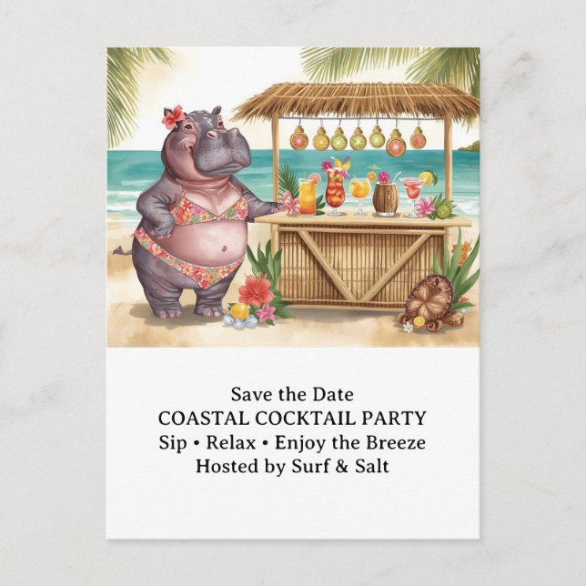 Carte Postale Message de bienvenue à la soirée cocktail HIPPO BE (Devant)