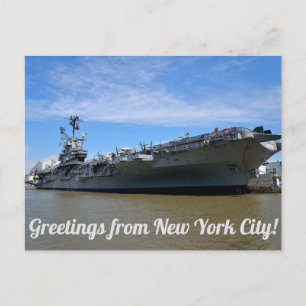 Carte Postale Message de bienvenue de New York City USS Intrepid