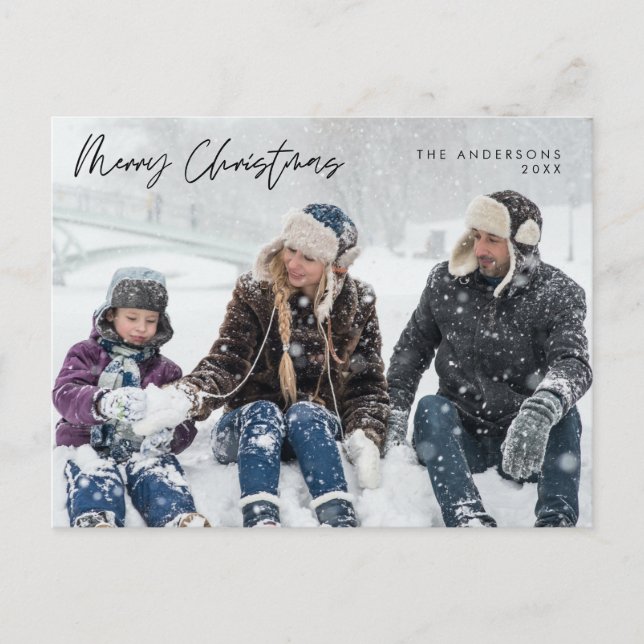 Carte Postale Message de bienvenue moderne, Joyeux Noël Photo de (Devant)