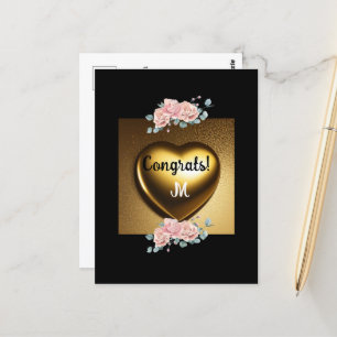 Carte Postale message de félicitations doux pour la remise des d