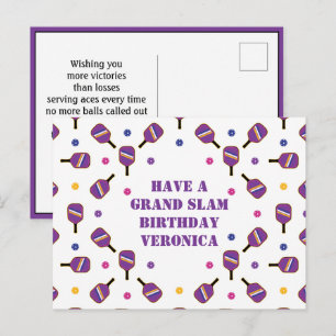 Carte Postale Message de grand chelem d'anniversaire de Pickleba