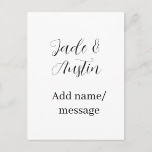 Carte Postale Message de nom de couple de mariage date romantiqu