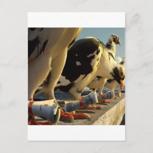 Carte Postale Message de pigeon animal Abstrait