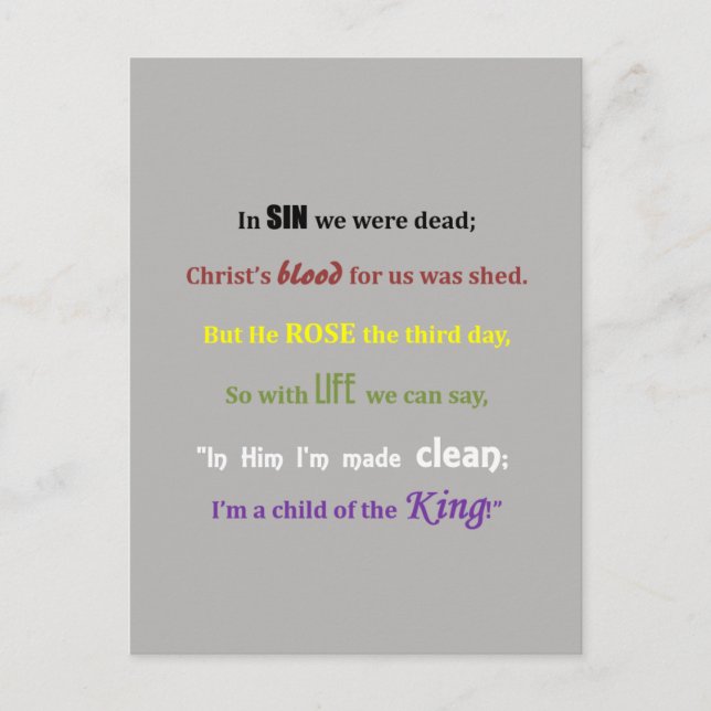 Carte postale Message Evangile (Devant)