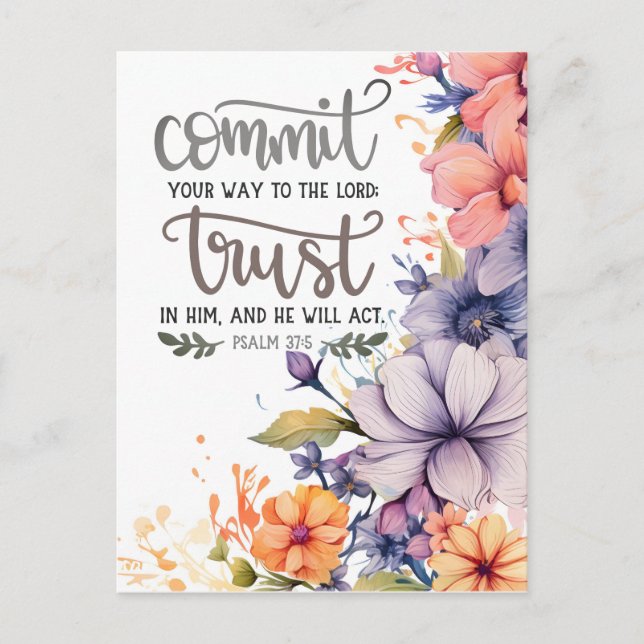 Carte Postale Message inspirant des psaumes (Devant)