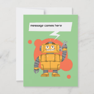 Carte Postale Message personnalisé du robot