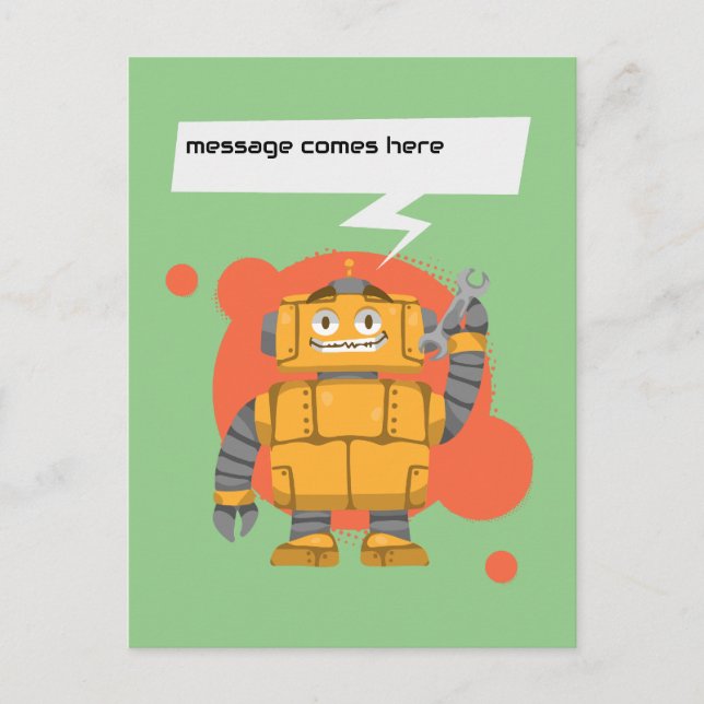 Carte Postale Message personnalisé du robot (Devant)