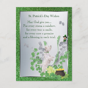 Carte Postale Message spirituel Westie Puppy 2 Jour de la St Pat