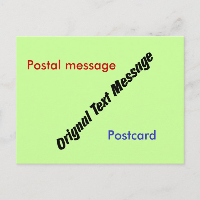 Carte postale - Message texte original (Devant)