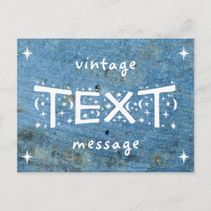 Carte postale Message texte Vintage Blue Jean Rock